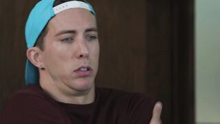 Isaac on his knees to suck Hans cock