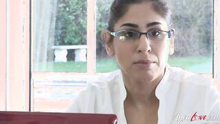 Cougar three-way sex inside the office