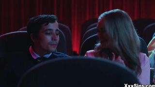 Bored Athena Faris sits on Ricky's boner