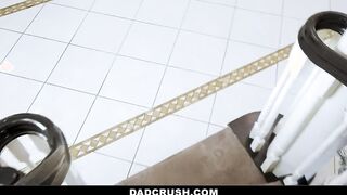 Vulgar Stepdad Bends Over Barely Legal Schoolgirl While She Is Doing