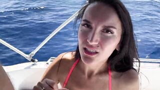 Juicy fellatio on a boat