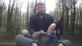 I plowed a women inside the woods and cum.