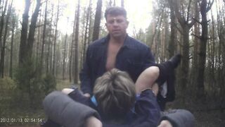 I plowed a women inside the woods and cum.