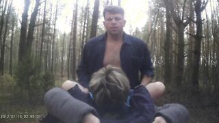 I plowed a women inside the woods and cum.
