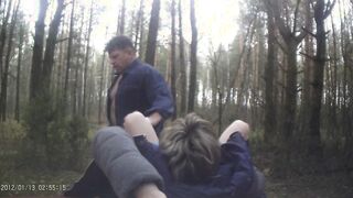 I plowed a women inside the woods and cum.