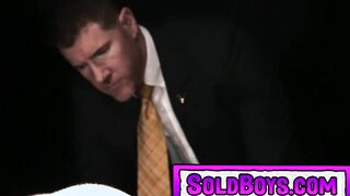Slave Colton stroking his Master's giant dick
