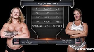 Candice Dare vs Leo Pumphouse - Insane Mixed Wrestling Match Ends Inside A Cumshot