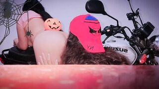 THE CUCKOLD HUBBY IS GONE AND THIS ENJOYING STEPMOM WILL TEACH HER TENDER STEPSON HOW TO CELEBRATE HALLOWEEN