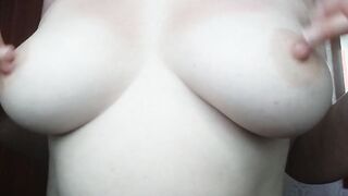 Having Fun with my hooters ! Huge good natural hooters