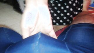 I brush myself inside front of a older woman and