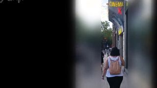We enter the X Atlas cinema inside Paris, many big black dick