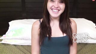 Skinny dark hair 18 yo with a shaved snatch stars in this amateur porn