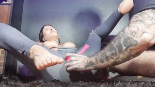 soak yoga leggings and multiple squirts... he had no compassion!! With Iron