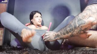 soak yoga leggings and multiple squirts... he had no compassion!! With Iron