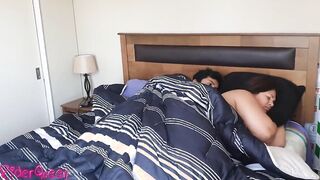 stepson gets in stepmom's bed and touches her while she rests