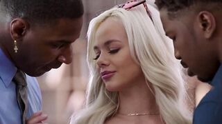 Elsa Jean gets all her holes fucked by two black guys
