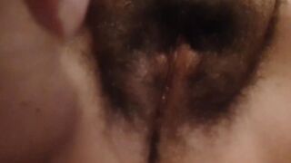 Unshaved vagina close up