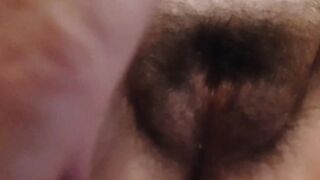 Unshaved vagina close up
