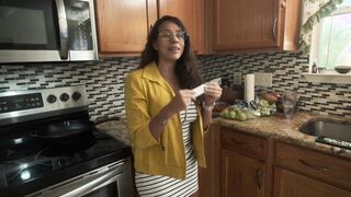 My stepmom scrambles my eggs into the morning when dad