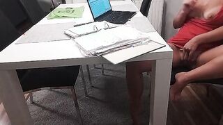 masturbates while working at the computer at work