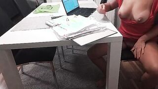 masturbates while working at the computer at work