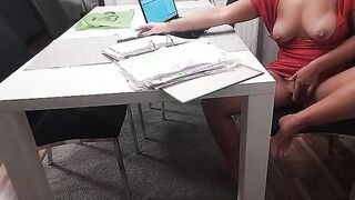masturbates while working at the computer at work