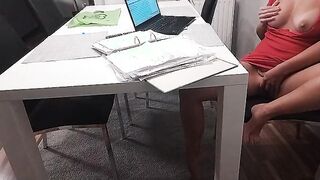 masturbates while working at the computer at work