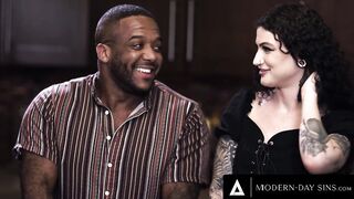 MODERN-DAY SINS - Interracial Swingers Convince Married Friend To Cheat Inside Bi Sexual 3 Way!