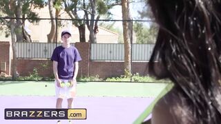 Brazzers - two Long Boobed Milfs take Advantage of Young Long Cocked Creep