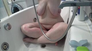 Secret camera inside the restroom spies on a old fiance