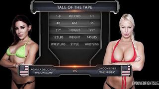 Agatha Yummy vs London River inside Lesbian Sex Fight with Making Out and