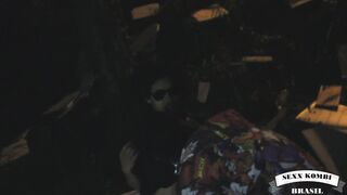 Busted lovers fucking inside the bush