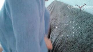His parents are not there and EsdeathPorn takes the opportunity to masturbate on the sofa