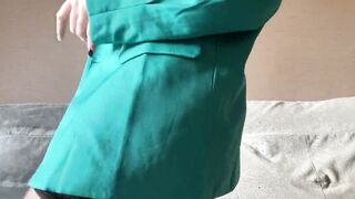 Girlfriend Lara plays with her huge boobies into ebony bra