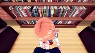 Adorable hentai girls blowing cock and swallowing cum into this