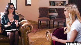 Latina therapist relaxed lesbian client