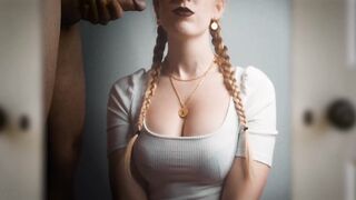 jerked off thick cum inside her mouth - clothedpleasures