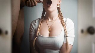 jerked off thick cum inside her mouth - clothedpleasures