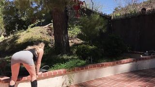 milf inside the yard nailed peeping neighbors