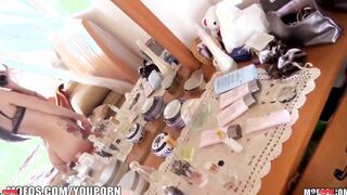 Slim tattooed punk snatch with mouth makes an amateur sex tape in her room