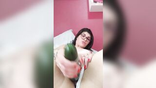 hispanic fucking with a cucumber
