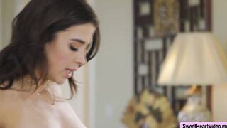 Slut teen brunette strap on her hot friend
