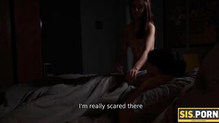 Attractive Girl forgets about nightmare using stepbros penis