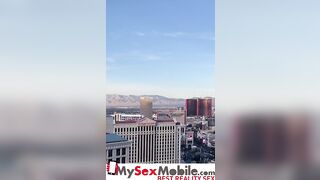 French Dark Haired gets plowed into front of her hubby inside