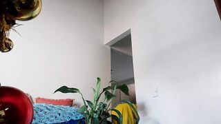 Fiance cleans inside her yellow dress