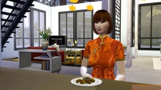 StepSON Catches His Korean Cougar Masturbating Into Front Of The