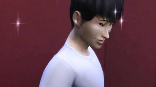 StepSON Catches His Korean Cougar Masturbating Into Front Of The