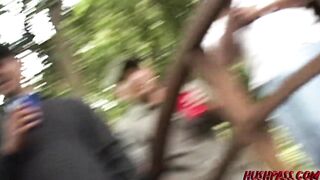Dark Hair Bombshell amateur fucks long penis 1st time inside outdoors
