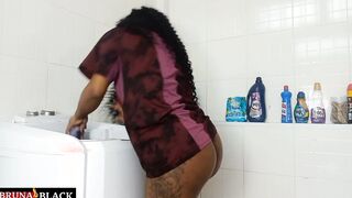 Unexpected sex into the laundry room, with different positions and