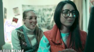 ADULT TIME - Nerdy Lesbo Cadence Lux Creates Sex Companion For Three-Way With BFF! FULL SEX TAPE